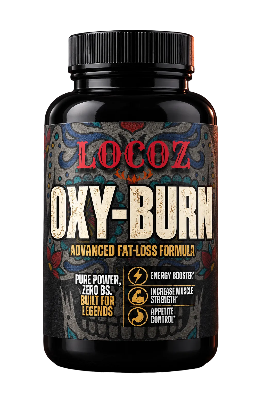 LOCOZ Oxy-Burn thermogenic capsules bottle
